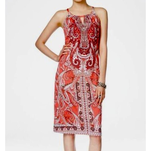 I.N.C. International Concepts Embellished Keyhole Dress ~ Size Petite Medium - Picture 2 of 9